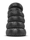 3d Stack of rubber tyres