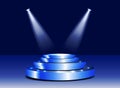 3d Stage podium with lighting. Stage podium scene with for award ceremony. Royalty Free Stock Photo