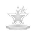 3d stage podium with star design template isolated on white background Royalty Free Stock Photo