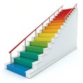 3D Staircase Chart Representing Growth isolated on white background