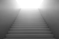 3d stairs going to light, staircase construction Royalty Free Stock Photo