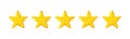 3d star. 3d stars for review, experience and rate. Five cartoon icons for kid and customer. Yellow stars for win, quality and