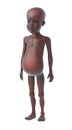 3d Starving African child side view