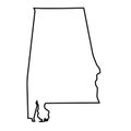 2D State of Alabama outline map on white background