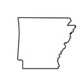 2D State of Arkansas outline map on white background