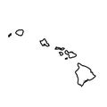 2D State of Hawaii outline map on white background