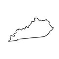 2D State of Kentucky outline map on white background