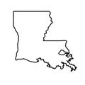 2D State of Louisiana outline map on white background