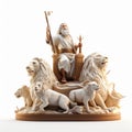 3d Statue Of Jesus Lion A Detailed Character Design In Light Beige And White