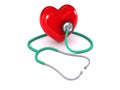 3d Stethoscope listens to heart