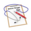 3d stethoscope and medical record Royalty Free Stock Photo