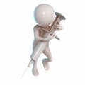 3D Stickman with a syringe Royalty Free Stock Photo