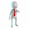 3D Stickman with thinking pose Royalty Free Stock Photo