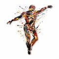 3d Sticker Of Full Body Pollock On White Isolated Background