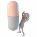 3d Stickman with a capsule