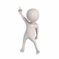 3D Stickman with finger pose Royalty Free Stock Photo