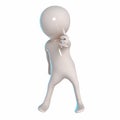3D Stickman with finger pose Royalty Free Stock Photo