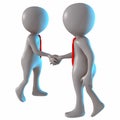 3D Stickman with handshake pose Royalty Free Stock Photo