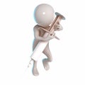 3D Stickman with a white syringe Royalty Free Stock Photo