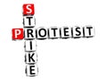 3D Strike Protest Crossword Royalty Free Stock Photo