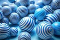 3D striped decorative balls Royalty Free Stock Photo