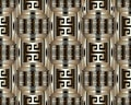 3d striped greek key meander seamless pattern. Vector abstract g Royalty Free Stock Photo