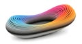 3D Gradient Ribbon Shape with Topographic Layers on White Background Royalty Free Stock Photo