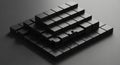 A 3D structure composed of stacked black cubes arranged in a stepped pyramid Royalty Free Stock Photo