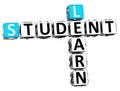 3D Student Learn Crossword Royalty Free Stock Photo