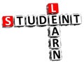 3D Student Learn Crossword Royalty Free Stock Photo