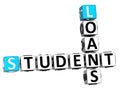 3D Student Loans Crossword Royalty Free Stock Photo