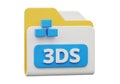 3d studio max file icon symbol representing 3ds file format for designers Royalty Free Stock Photo