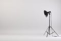 3d studio setup with lights and white background