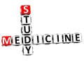 3D Study Medicine Crossword Royalty Free Stock Photo