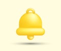 3D style cute bell icon notification Royalty Free Stock Photo
