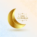 3d style golden crescent for eye catching eid al adha festive background