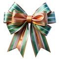 3d style illustration bow for attaching gifts isolated transparent background