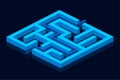 3d style maze puzzle pattern background discover the right path Royalty Free Stock Photo