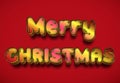 vector 3d style merry christmas custom text effect design