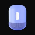 3D Style Mini Speaker Blue Icon Over Black Royalty Free Stock Photo