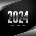 3d style 2024 silver lettering background for new year event