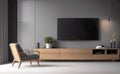 3D style. Simple Modern TV Stand and Storage Cabinet Design.