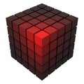 3d style vector cubic form made of with smaller cubes.