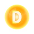 3d style vitamin D. Vector illustration isolated in a white background..