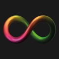 3d styled metal infinity symbol. vector illustration