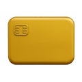 Yellow smart card with EMV chip isolated on transparent background showing payment symbol Royalty Free Stock Photo