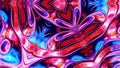 3D stylish abstract bg like wavy symmetrical pattern like kaleidoscopic structure with waves, multicolor liquid glass