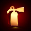 3D stylized Fire Extinguisher icon. Golden vector icon. Isolated symbol illustration on dark background Royalty Free Stock Photo
