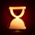 3D stylized Sand Clock icon. Golden vector icon. Isolated symbol illustration on dark background Royalty Free Stock Photo