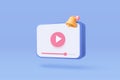 3D subscribe reminder for video. notifications push with floating elements. 3d Alert for business promote planning, reminder and Royalty Free Stock Photo